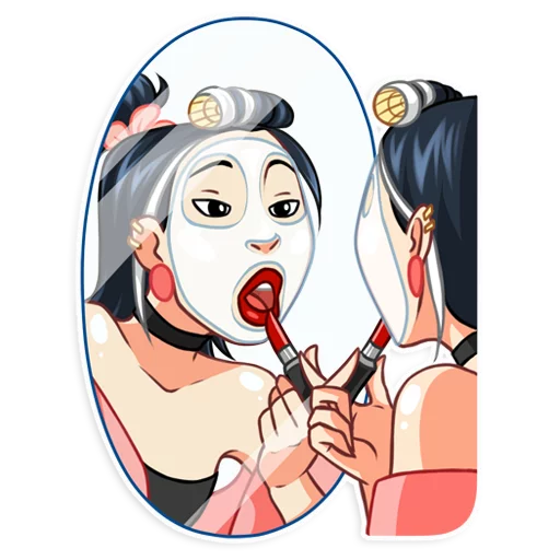 Telegram Sticker «Modern Geisha» 
