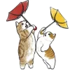 Котики mofu_sand emoji 🌂