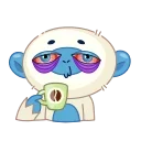 Blue Monkey emoji ☕️
