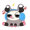 Monty Opossum emoji 🎧