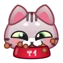 Стикер Motty Cat Emoji  🍽