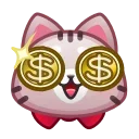 Стикер Motty Cat Emoji  🤑