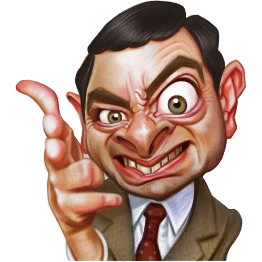 Стікер Telegram «Mr. Bean Caricatures» 👉