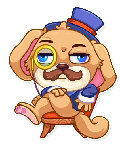 Telegram Sticker «Mr. Pup» 😑