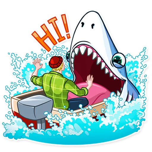 Telegram Sticker «It's a Shark!» 👋