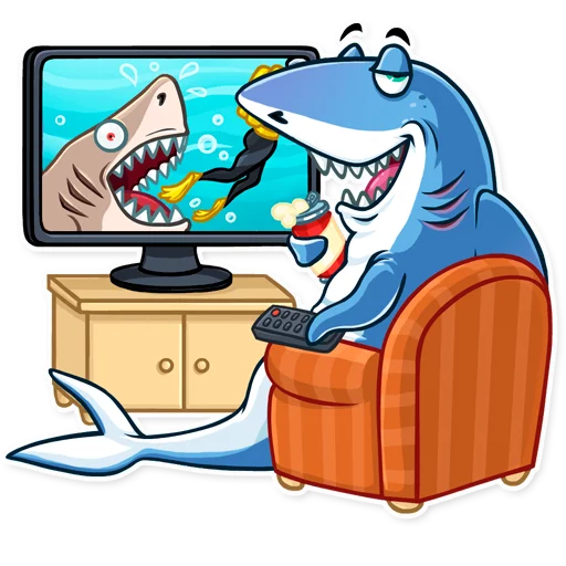 Стикер Telegram «It's a Shark!» 