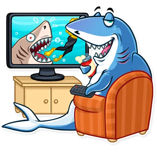 Telegram Sticker «It's a Shark!» 🍺