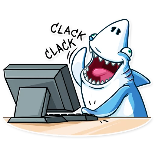 Стикер Telegram «It's a Shark!» 💻