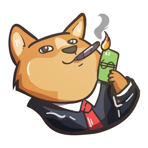 Telegram stikerlari Crypto Doge