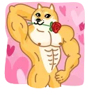 Емодзі Muscle Dog 🌹
