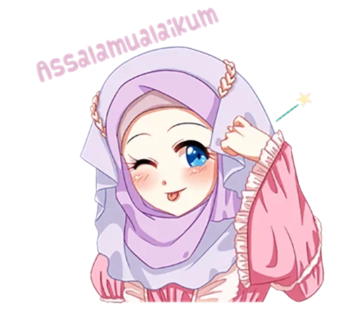 Telegram stikerlari Hijab Princess