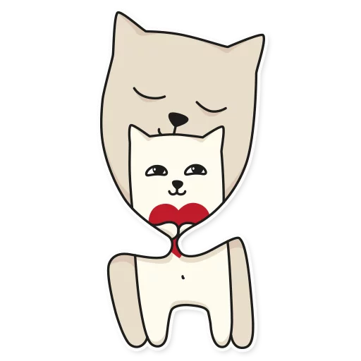 Telegram Sticker «My Imaginary Cat» ❤