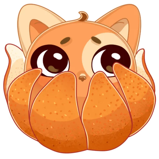 Стикер Telegram «Мандариновый кот» 🙈