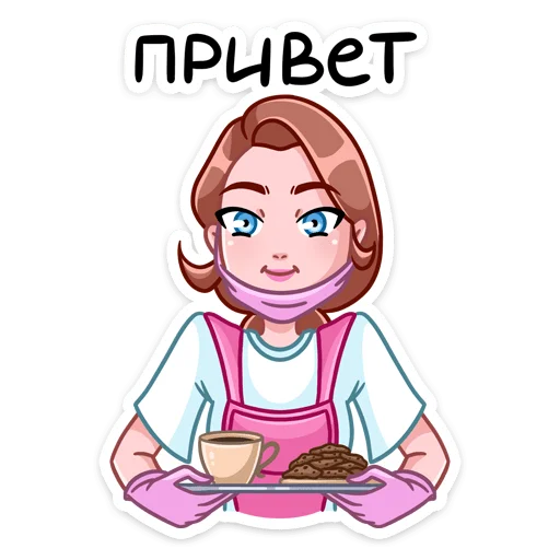 Telegram stiker «Мастер Леночка» ☕
