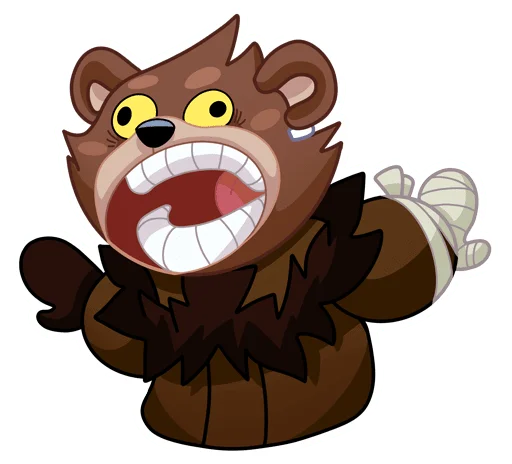 Telegram Sticker «Медвежутка без надписей » 😲
