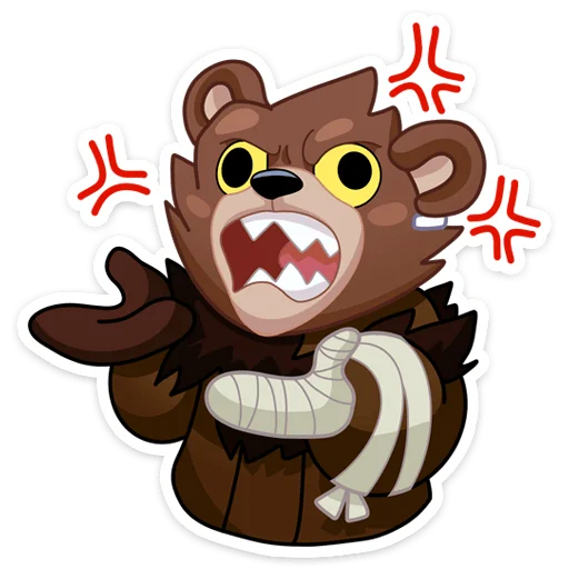 Telegram stiker «Медвежутка без надписей» 😡