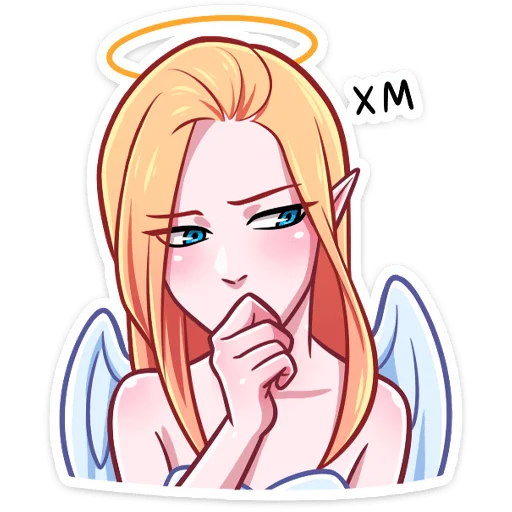 Telegram Sticker «Ангелица» 🤔