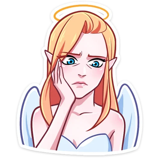 Telegram Sticker «Ангелица без надписей» 😟