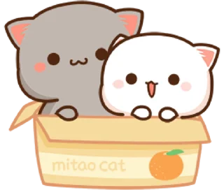 mochi peach cats stiker ♥️
