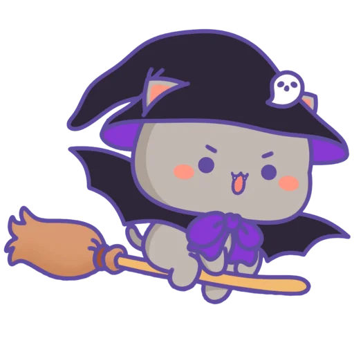 Telegram Sticker «mochi peach cats - Halloween» 🧙‍♂️