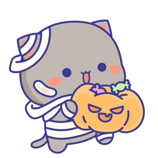mochi peach cats - Halloween sticker 🧟‍♂️