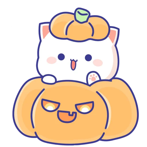 Telegram Sticker «mochi peach cats - Halloween» 🕯