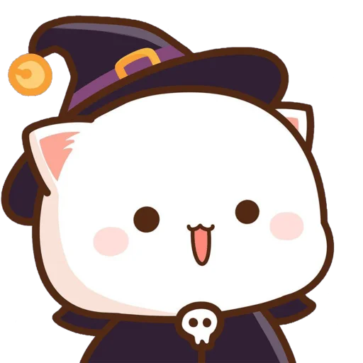 mochi peach cats - Halloween sticker 🔮