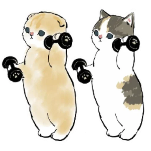 Коты mofu_sand  stiker 🏋‍♀