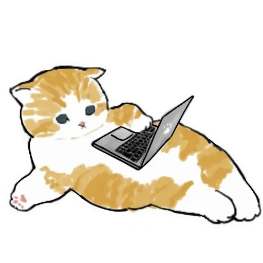 Коты mofu_sand sticker 👩‍💻
