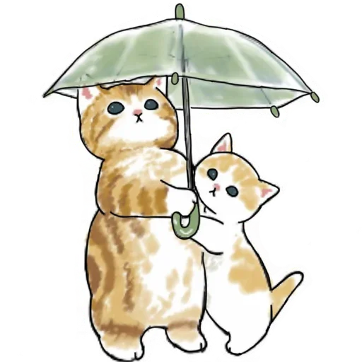 Коты mofu_sand  emoji ☔