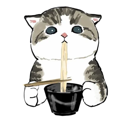 Коты mofu_sand  stiker 🍜