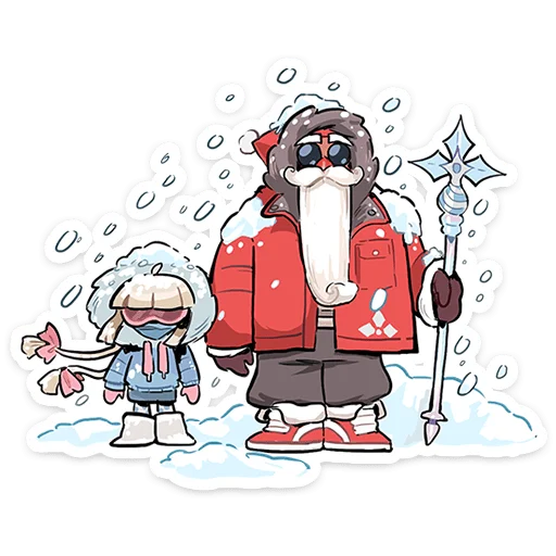 Стікер Telegram «Дед Мороз и Снегурочка» 🥶