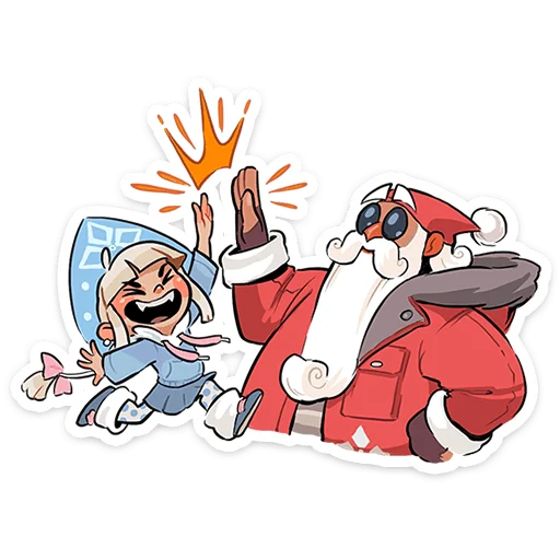 Стікер Telegram «Дед Мороз и Снегурочка» 🙏