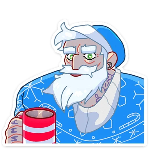 Telegram Sticker «Мистер Мороз» ☕️