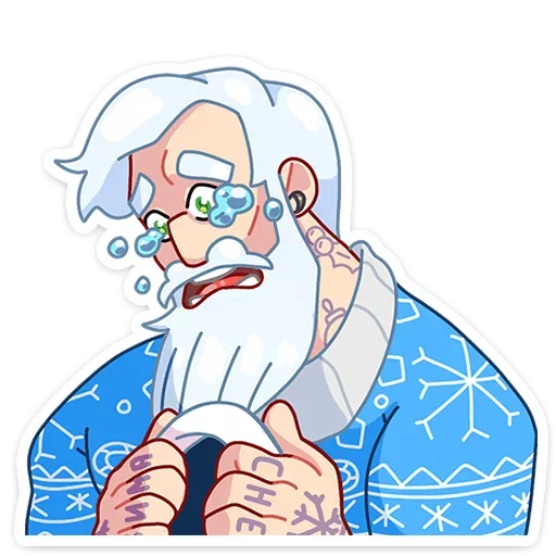 Telegram Sticker «Мистер Мороз » 😭