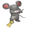 Эмодзи Mouse and arts 🧹