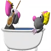 Mouse and arts emoji 🛀