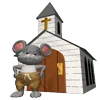 Mouse and arts emoji ⛪️
