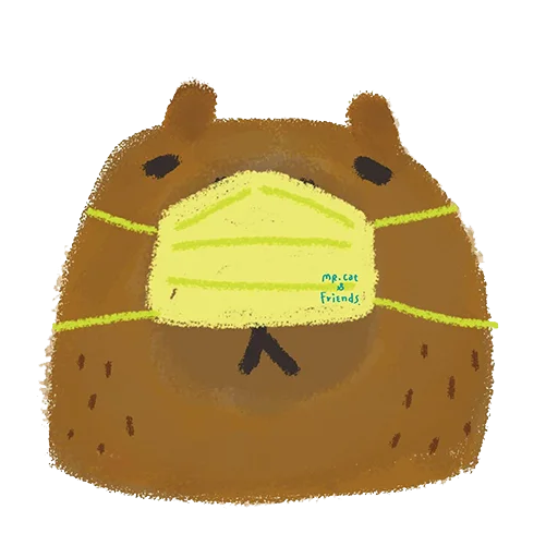 Telegram Sticker «Mr. Capybara» 😷