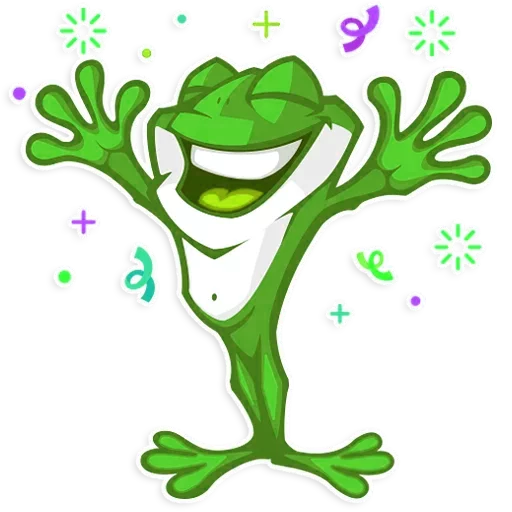 Telegram Sticker «Mr. Green Frogo» 🎉