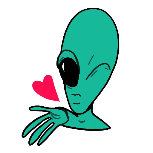 Стикер Telegram «musically_alien» 💋