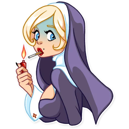 Эмодзи Naughty Nun 😨