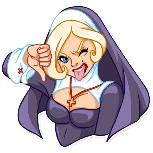 Эмодзи Naughty Nun 👎