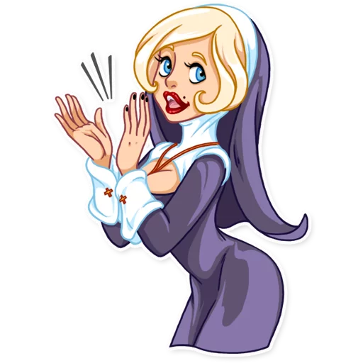 Эмодзи Naughty Nun 👏
