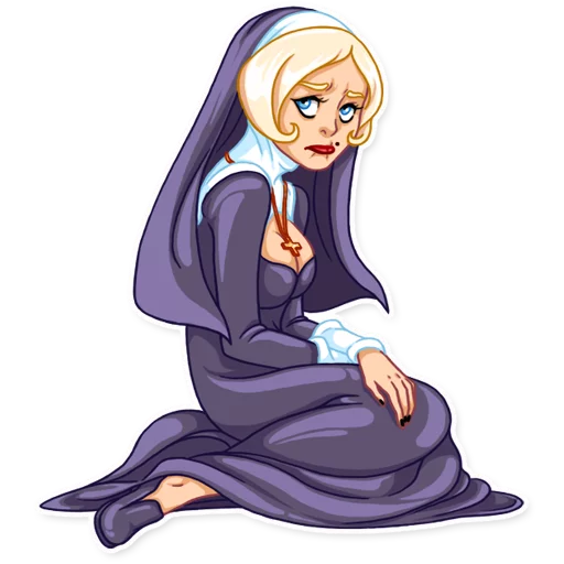 Эмодзи Naughty Nun 🙁