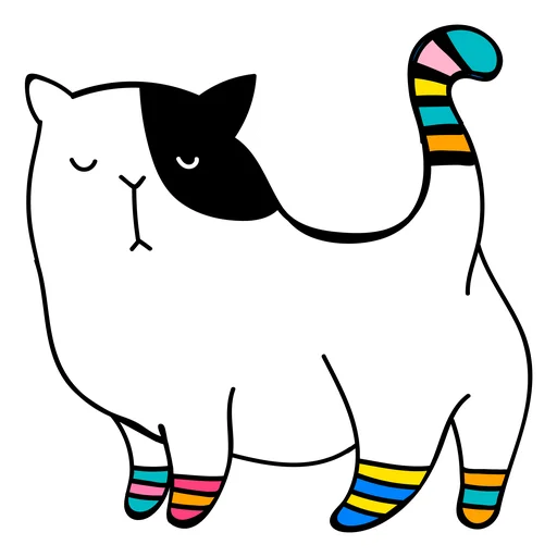 Telegram stickers Нарисованный котик