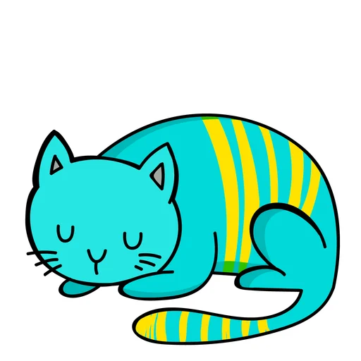 Нарисованный котик emoji 😮