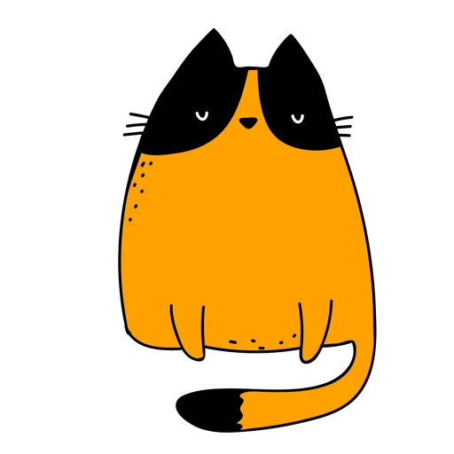Нарисованный котик emoji 😮