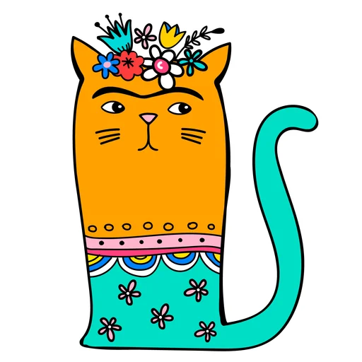 Нарисованный котик emoji 😲