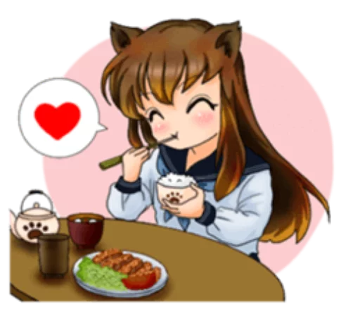 Telegram Sticker «Neko Mimi-chan» 😽
